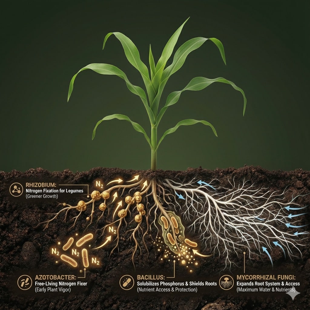 Micronoc Seed Inoculant – Mycorrhizal Fungi & Beneficial Microbial Blend for Corn, Cotton, Soybeans, Peanuts, Cover Crops & Gardens – OMRI® - Image 5