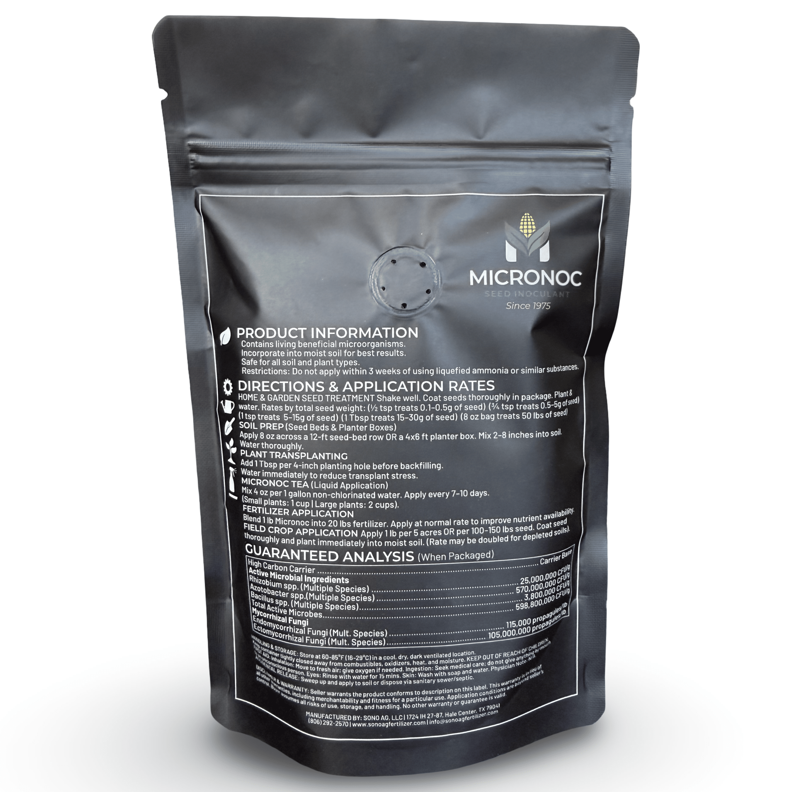 Micronoc Seed Inoculant – Mycorrhizal Fungi & Beneficial Microbial Blend for Corn, Cotton, Soybeans, Peanuts, Cover Crops & Gardens – OMRI® (8 oz) - Image 2