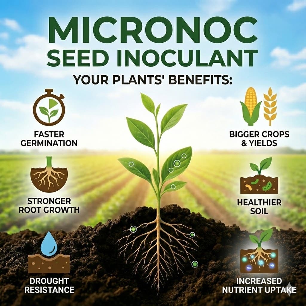 Micronoc Seed Inoculant – Mycorrhizal Fungi & Beneficial Microbial Blend for Corn, Cotton, Soybeans, Peanuts, Cover Crops & Gardens – OMRI® (8 oz) - Image 6